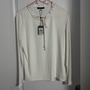 Tommy Hilfiger Cream Blouse with Tie Neck